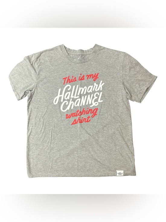 Hallmark Channel Other - Hallmark Channel Grey Graphic “This Is My Watching Shirt” Tshirt Sz L